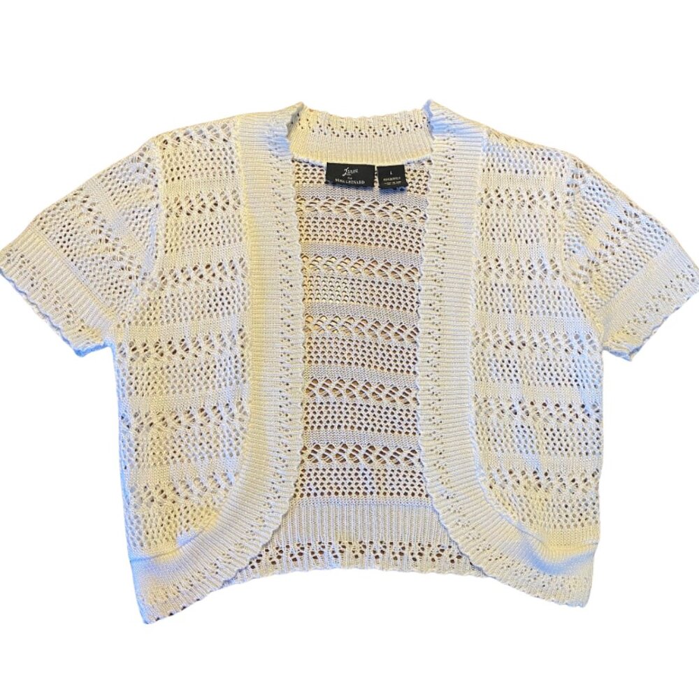 Lennie for Nina Leonard Knitted Short Sleeve Cardigan Sz L